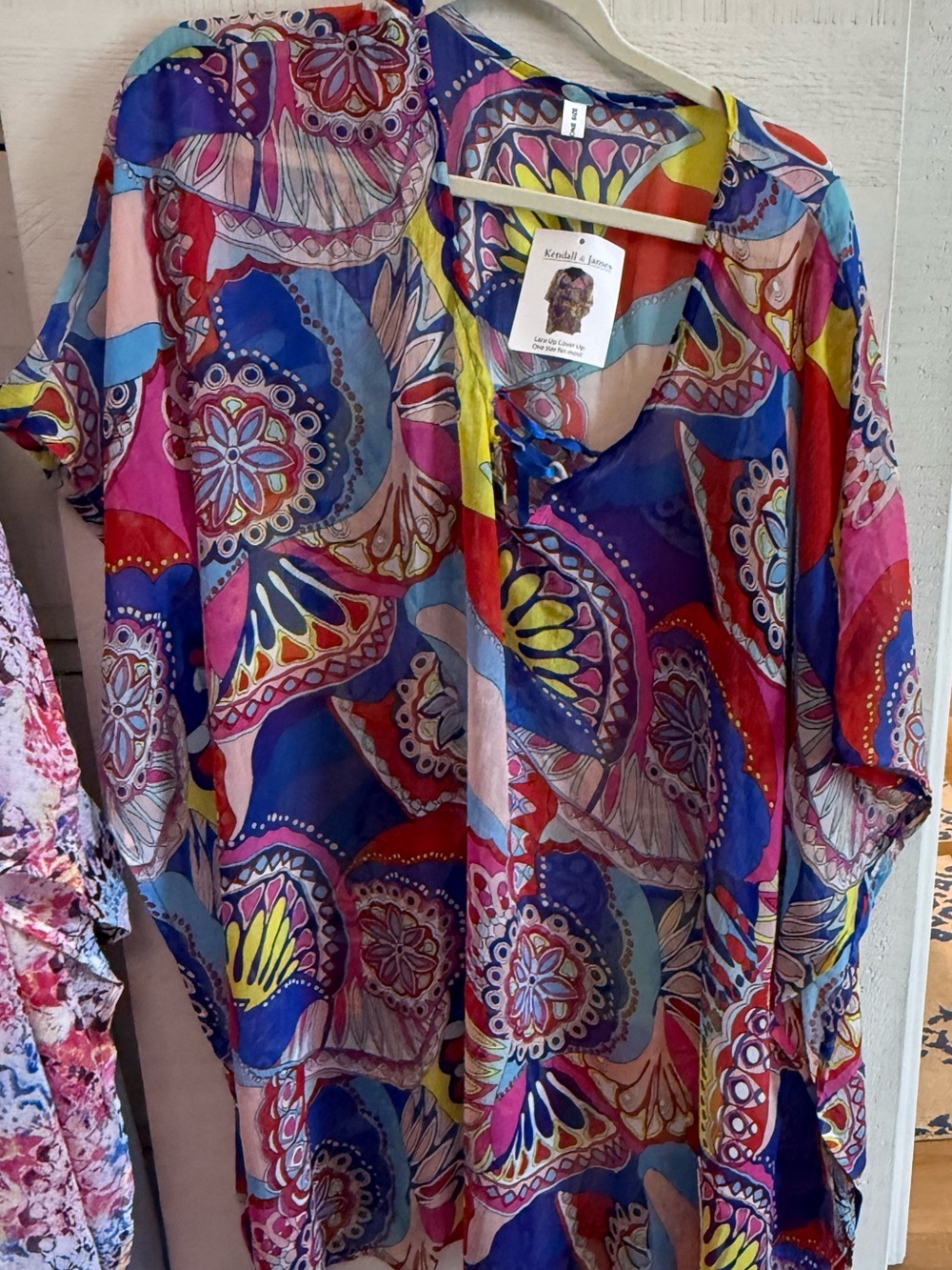 Floral Paisley V-Neck Tunic in Multi-Color